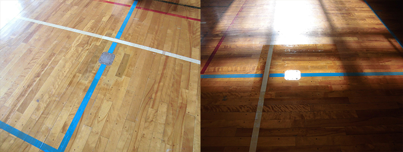 体育館バレーボール用床金具交換施工完了
