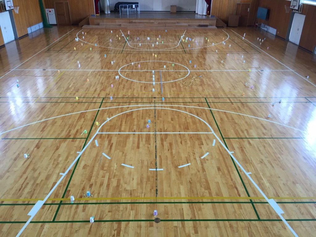 体育館床板不具合張替え修繕